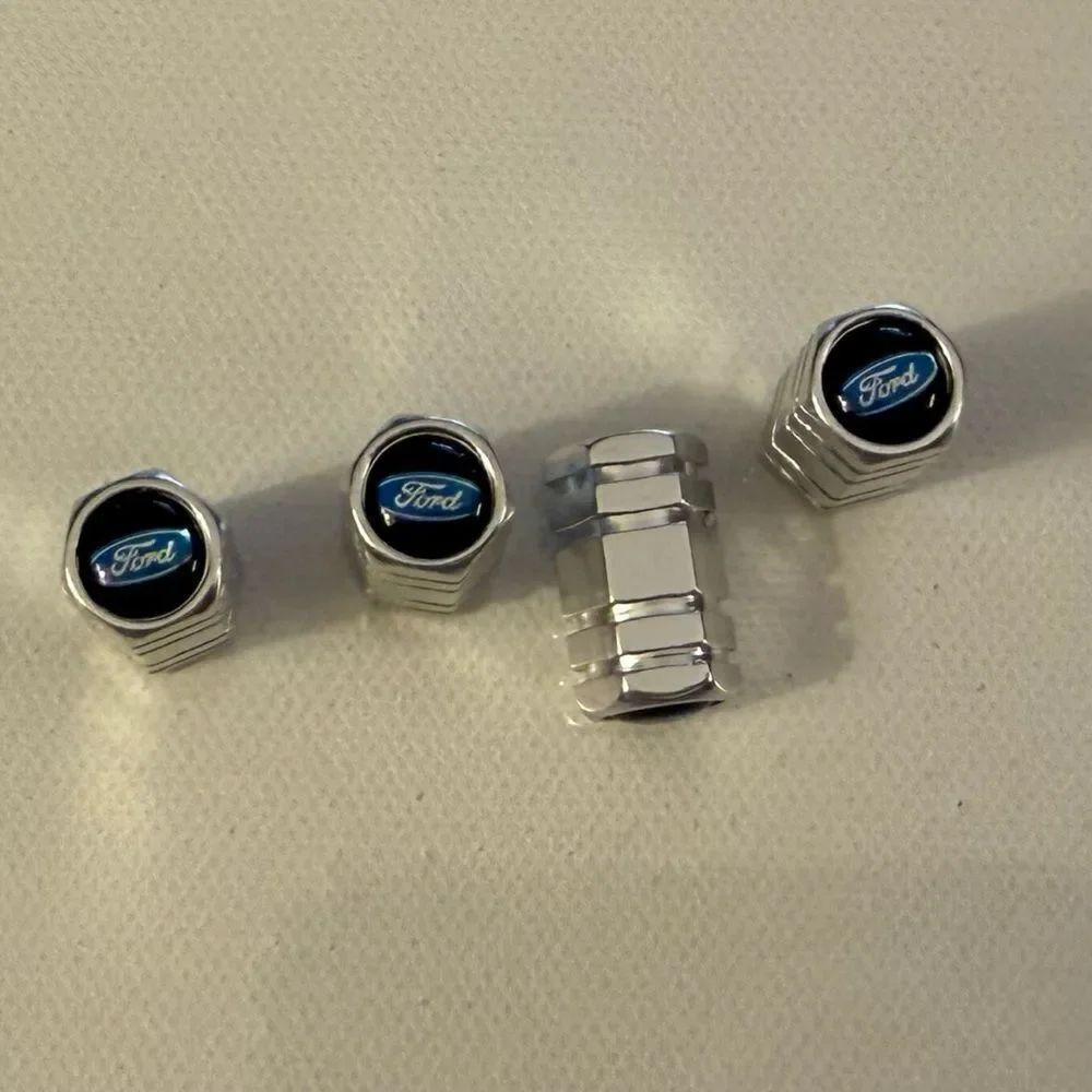 Ford Valve Stem Caps in Silver Set of 4 NWT
